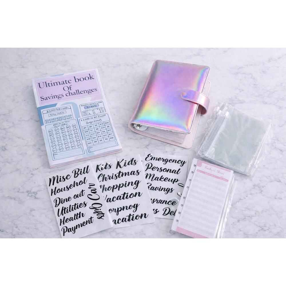 Skydue Cash Stuffing Budget Binder Savings Challenge Organizer A6 Kit